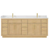 Custom image for Rift Oak with Brushed Gold Trim / White Quartz / No Mirror