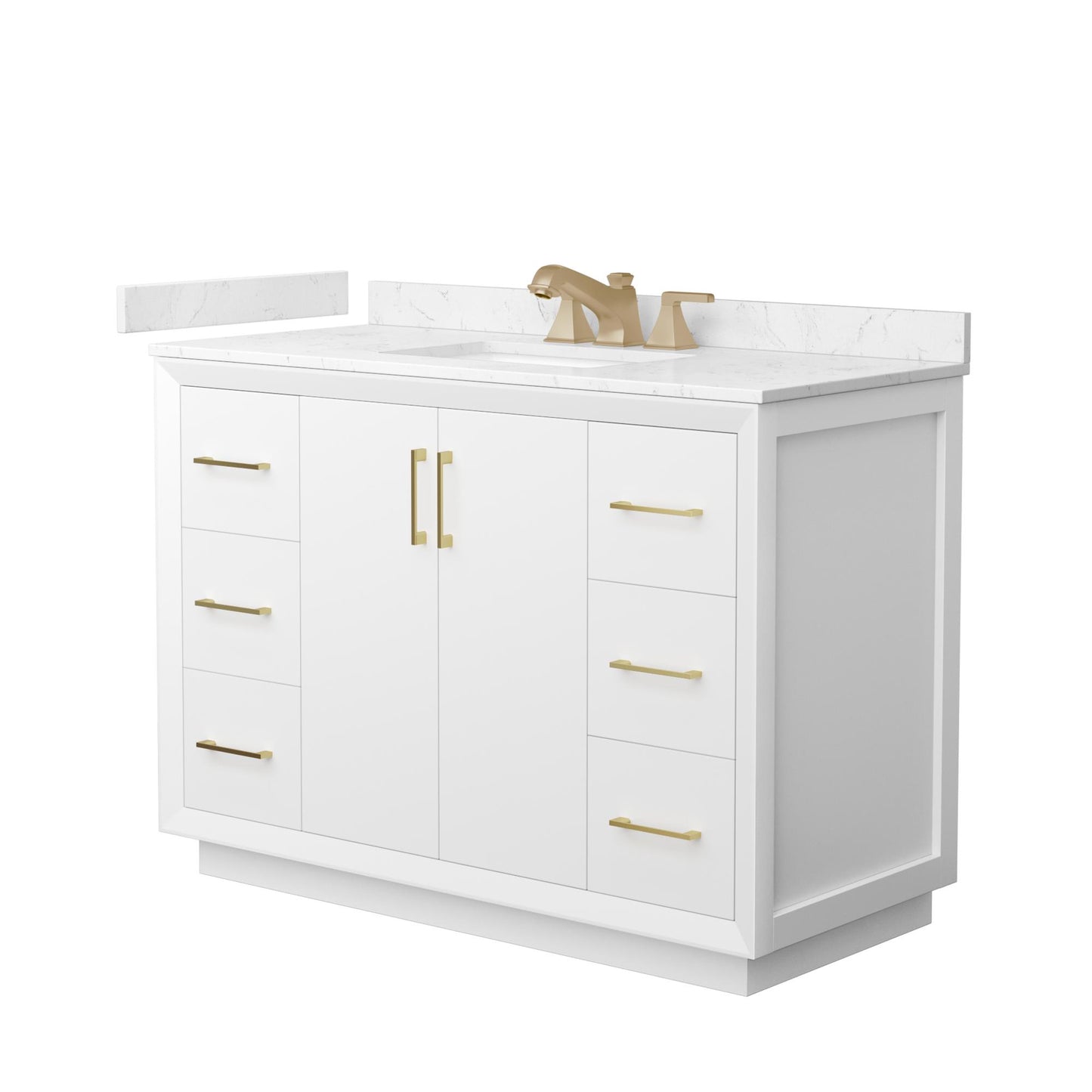 Strada Bathroom Vanity with Countertop 48 inch Single Sink 3-hole Faucet Setup