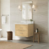 Custom image for Scandinavian Oak with Brushed Nickel Trim / Giotto Quartz / No Mirror