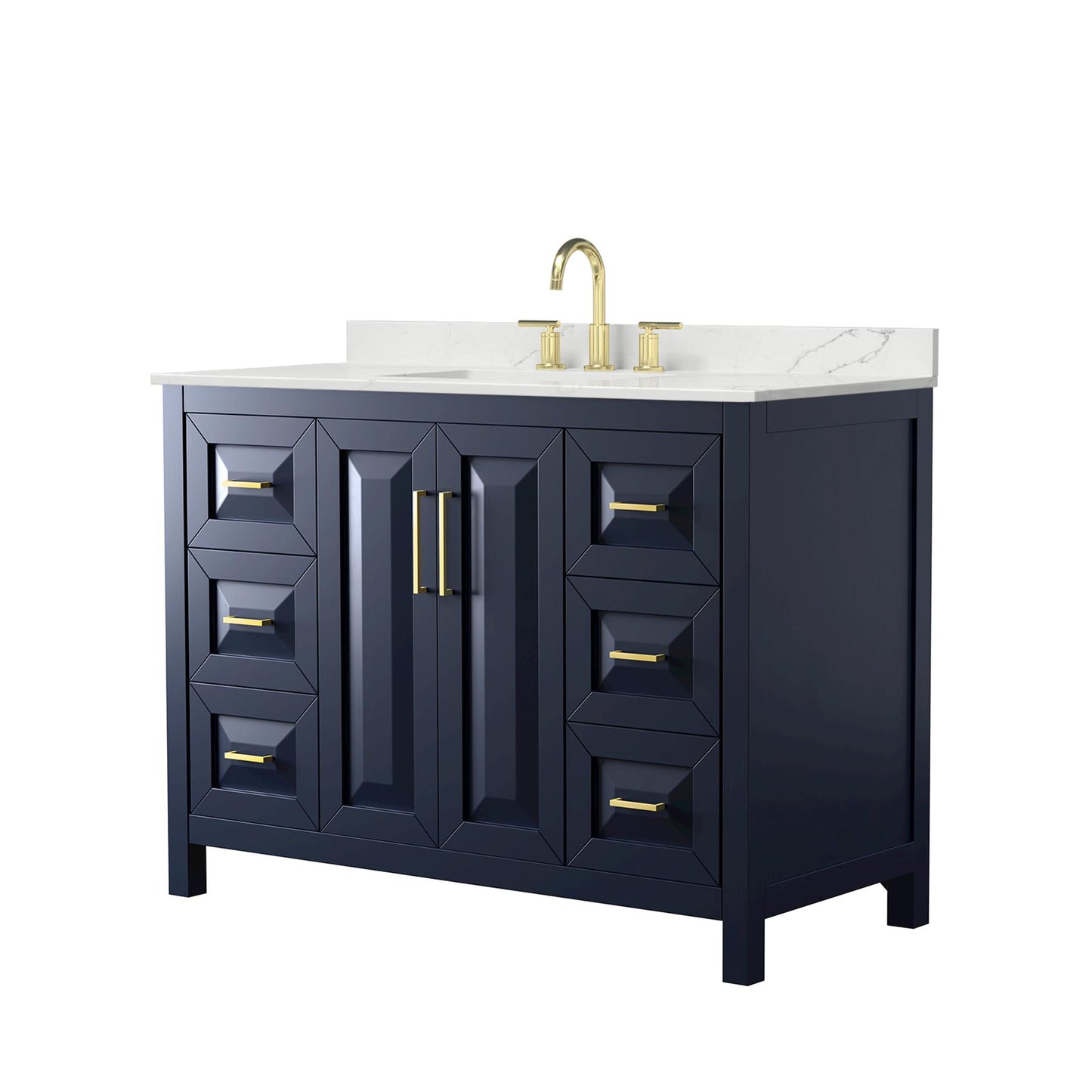 Daria Bathroom Vanity with Countertop 48 inch Single Sink 3-hole Faucet Setup