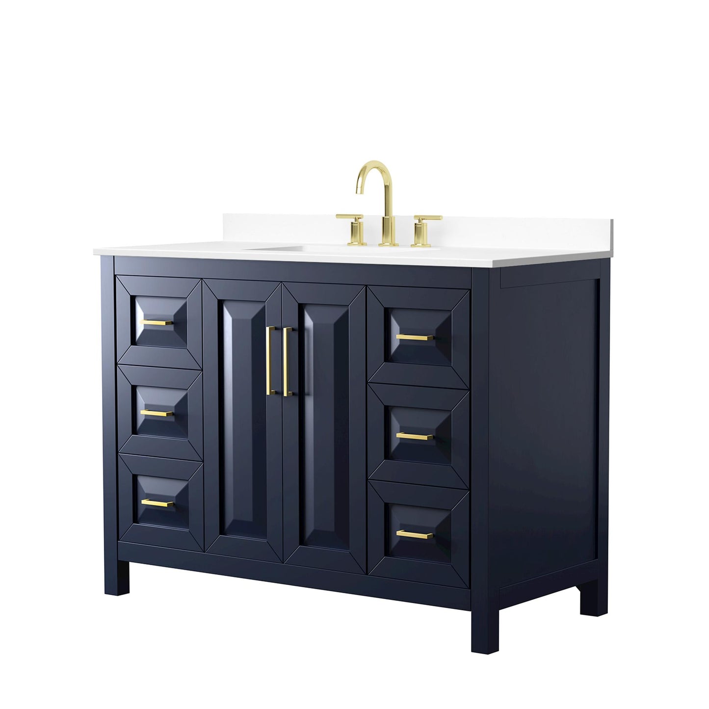 Daria Bathroom Vanity with Countertop 48 inch Single Sink 3-hole Faucet Setup