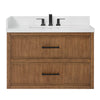 Custom image for Toasted Walnut with Matte Black Trim / White Quartz / No Mirror