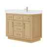 Custom image for Rift Oak with Brushed Nickel Trim / White Quartz / No Mirror