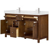 Custom image for Dark Walnut with Brushed Nickel Trim / Carrara Cultured Marble / No Mirror