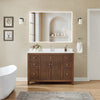 Custom image for Dark Walnut with Brushed Nickel Trim / White Quartz / No Mirror