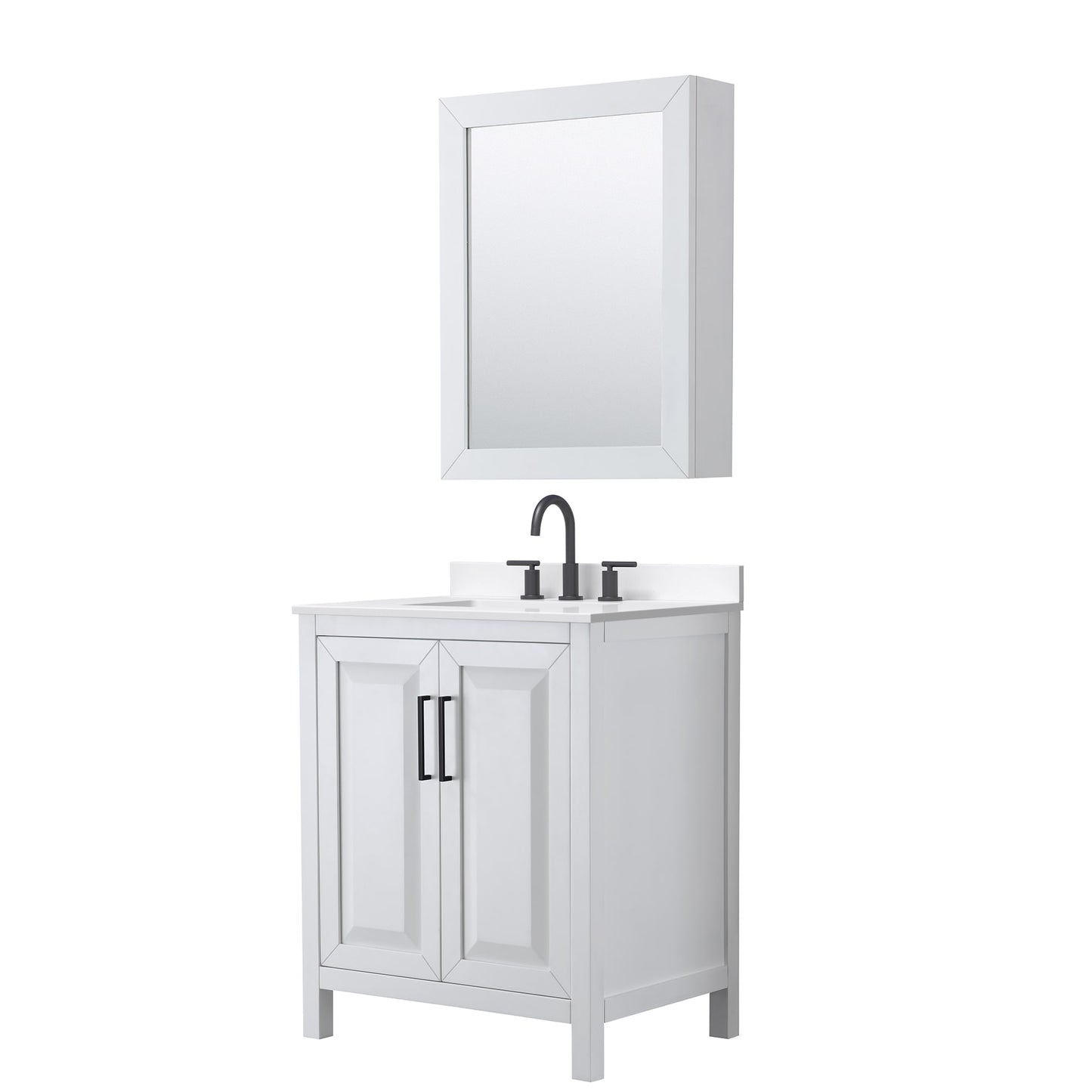 Daria Bathroom Vanity with Countertop 30 inch Single Sink 3-hole Faucet Setup
