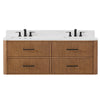 Custom image for Toasted Walnut with Matte Black Trim / White Quartz / No Mirror