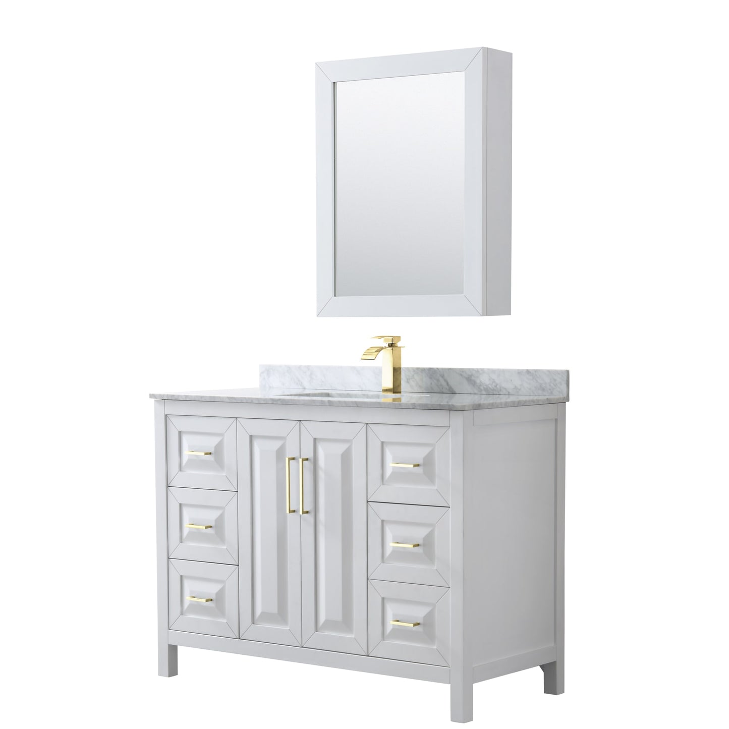 Daria Bathroom Vanity with Countertop 48 inch Single Sink Single hole Faucet Setup
