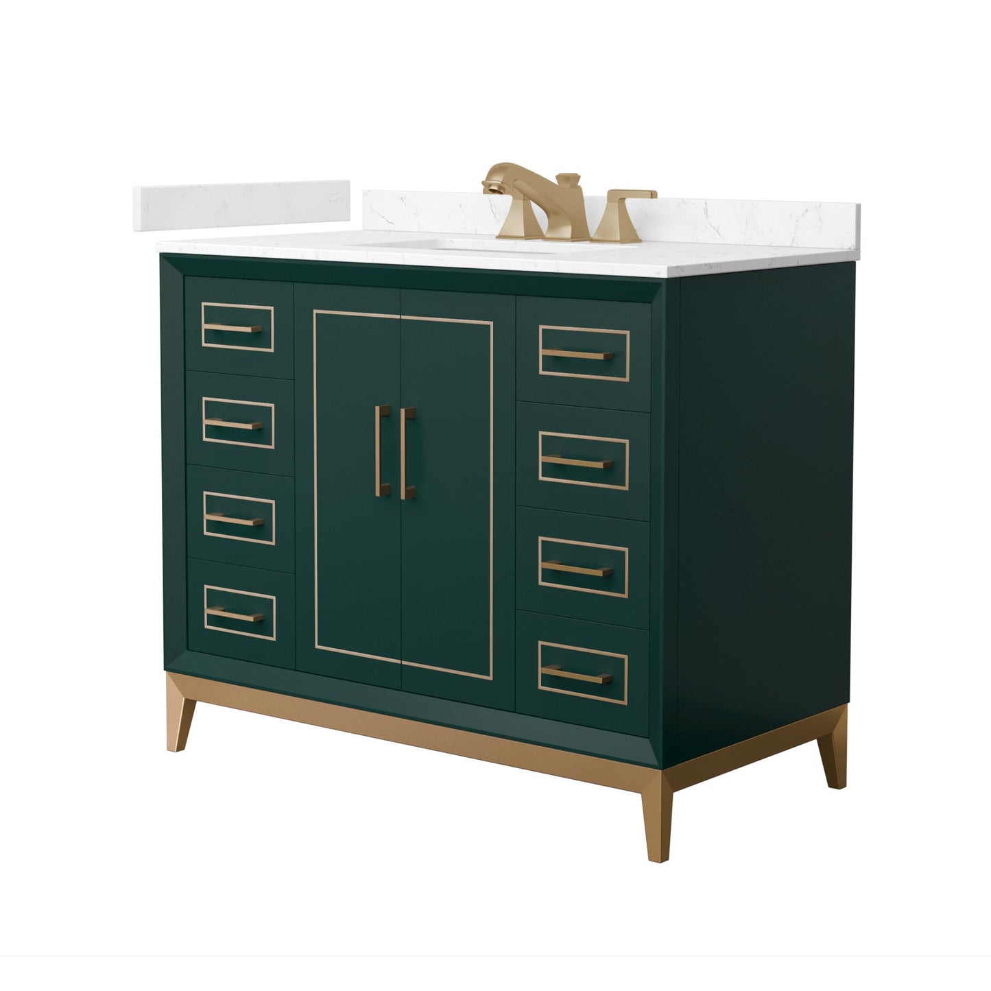 Marlena Bathroom Vanity with Countertop 42 inch Single Sink 3-hole Faucet Setup