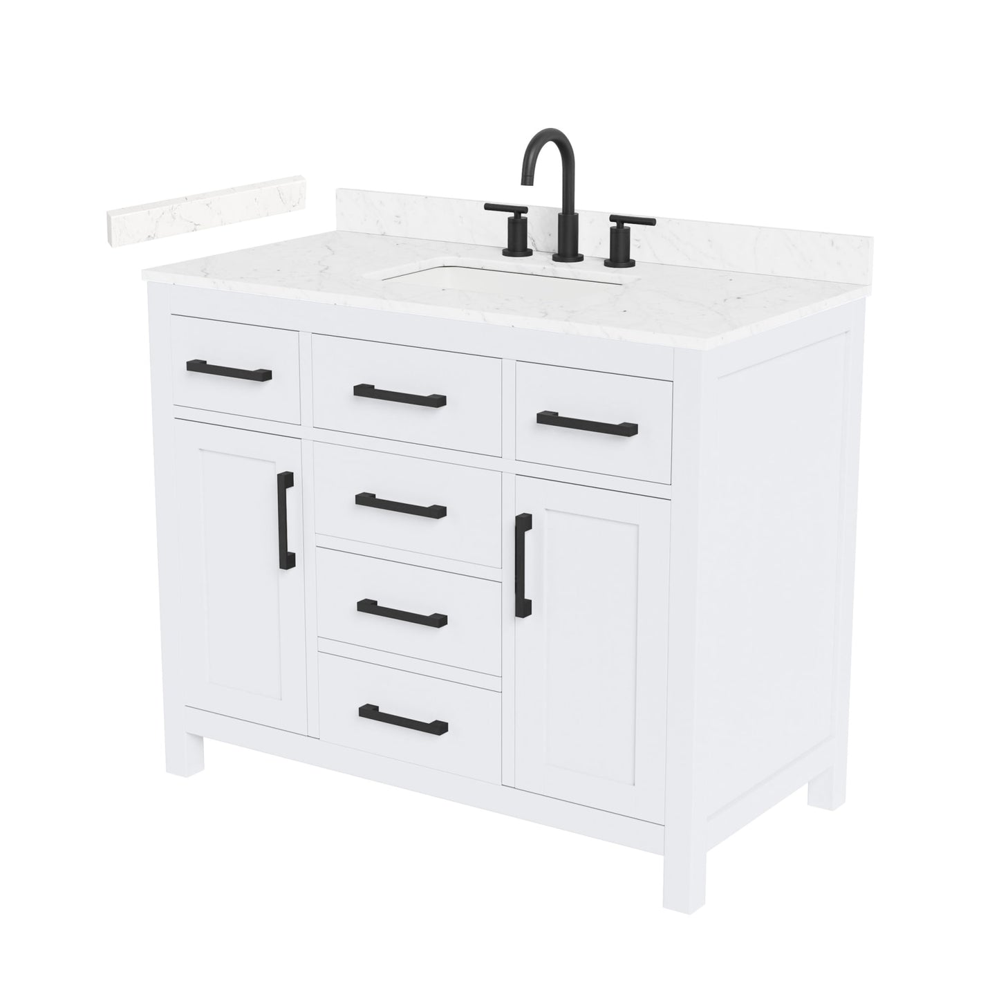 Beckett Bathroom Vanity with Countertop 42 inch Single Sink 3-hole Faucet Setup