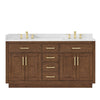 Custom image for Dark Oak with Brushed Gold Trim / Giotto Quartz / No Mirror