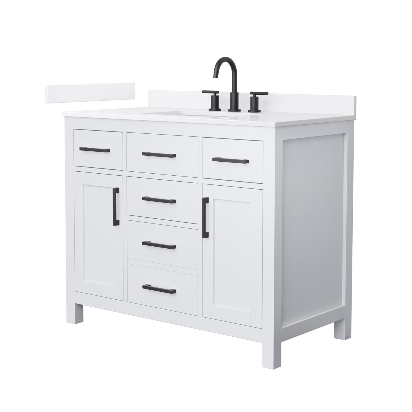 Beckett Bathroom Vanity with Countertop 42 inch Single Sink 3-hole Faucet Setup