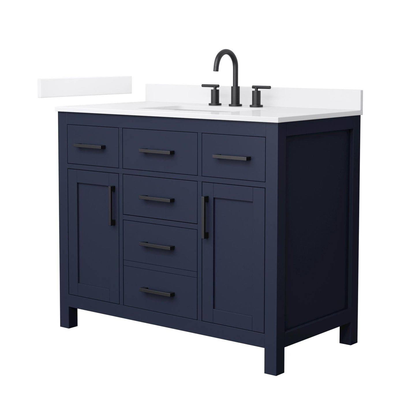 Beckett Bathroom Vanity with Countertop 42 inch Single Sink 3-hole Faucet Setup