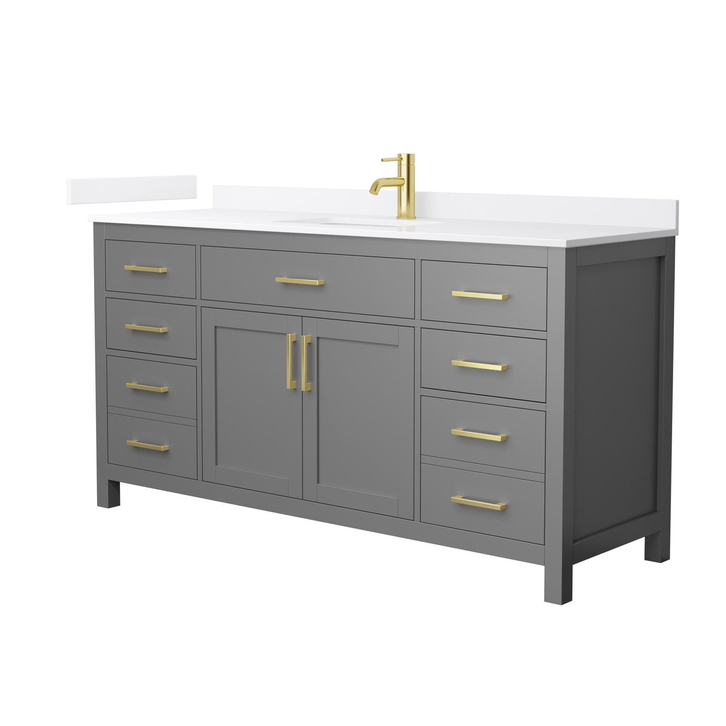 Beckett Bathroom Vanity with Countertop 66 inch Single Sink Single hole Faucet Setup