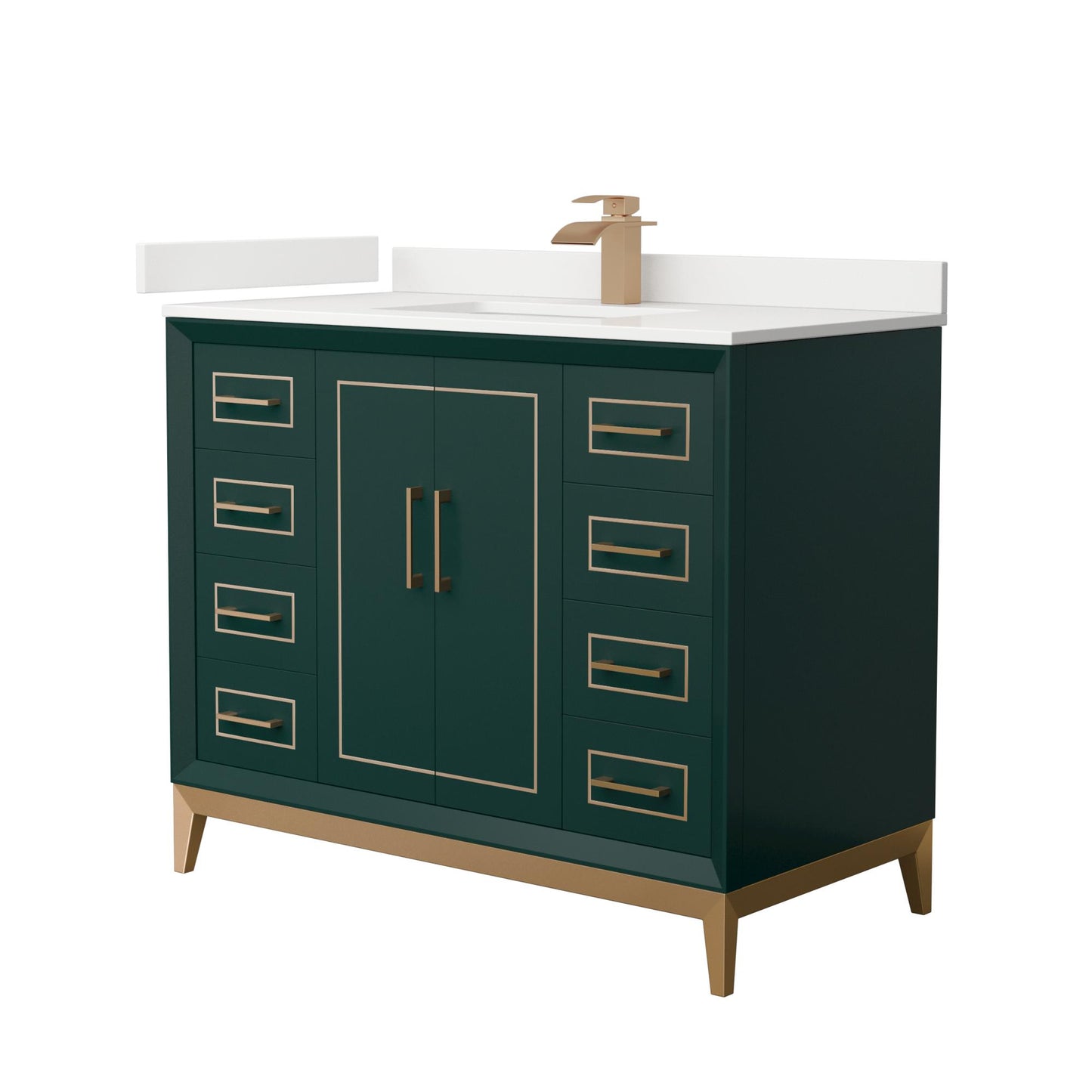 Marlena Bathroom Vanity with Countertop 42 inch Single Sink Single hole Faucet Setup