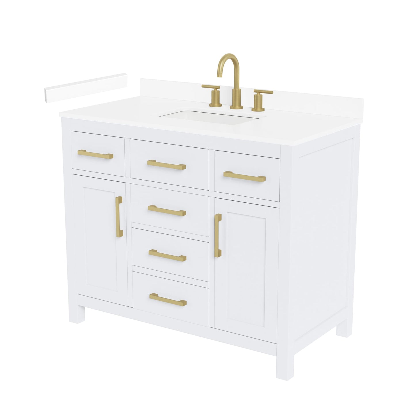 Beckett Bathroom Vanity with Countertop 42 inch Single Sink 3-hole Faucet Setup
