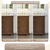 Custom image for Dark Walnut with Brushed Gold Trim / Carrara Cultured Marble / No Mirror