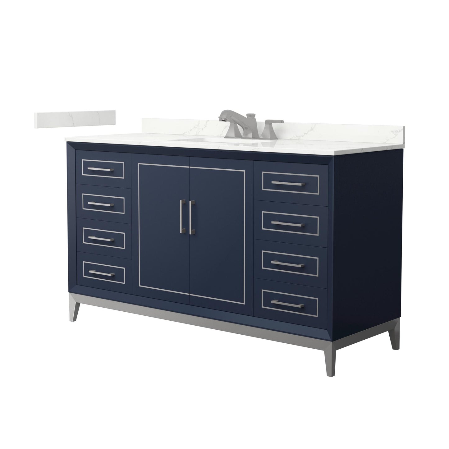Marlena Bathroom Vanity with Countertop 60 inch Single Sink 3-hole Faucet Setup