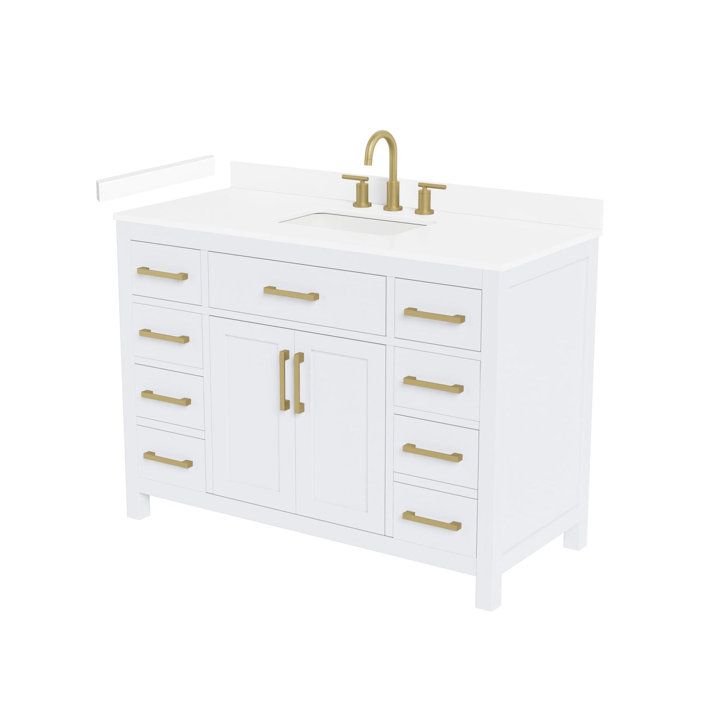 Beckett Bathroom Vanity with Countertop 48 inch Single Sink 3-hole Faucet Setup
