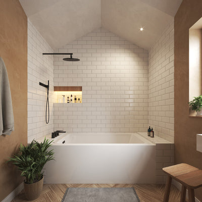 Grayley Alcove Acrylic Bathtub No Faucet 60 inch