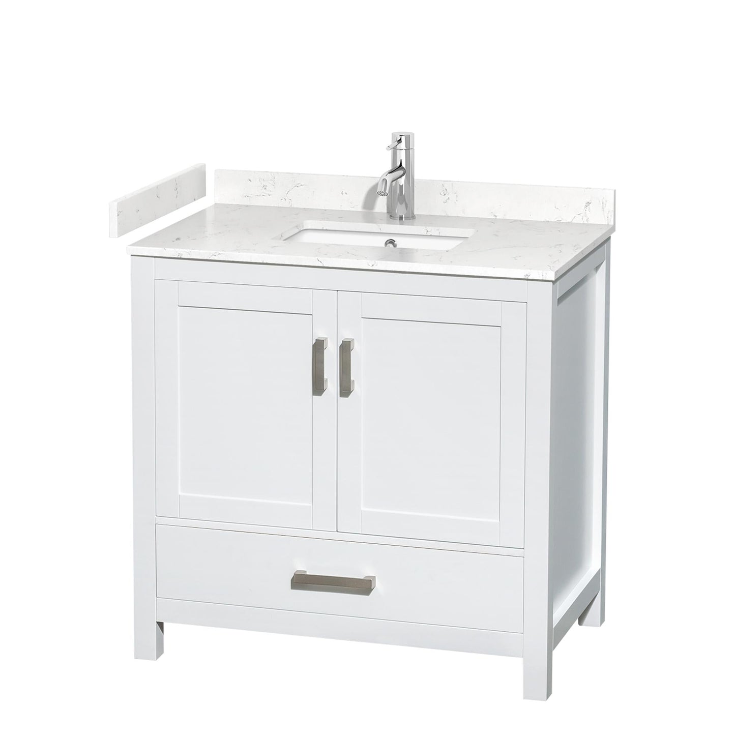 Sheffield Bathroom Vanity with Countertop 36 inch Single Sink Single hole Faucet Setup