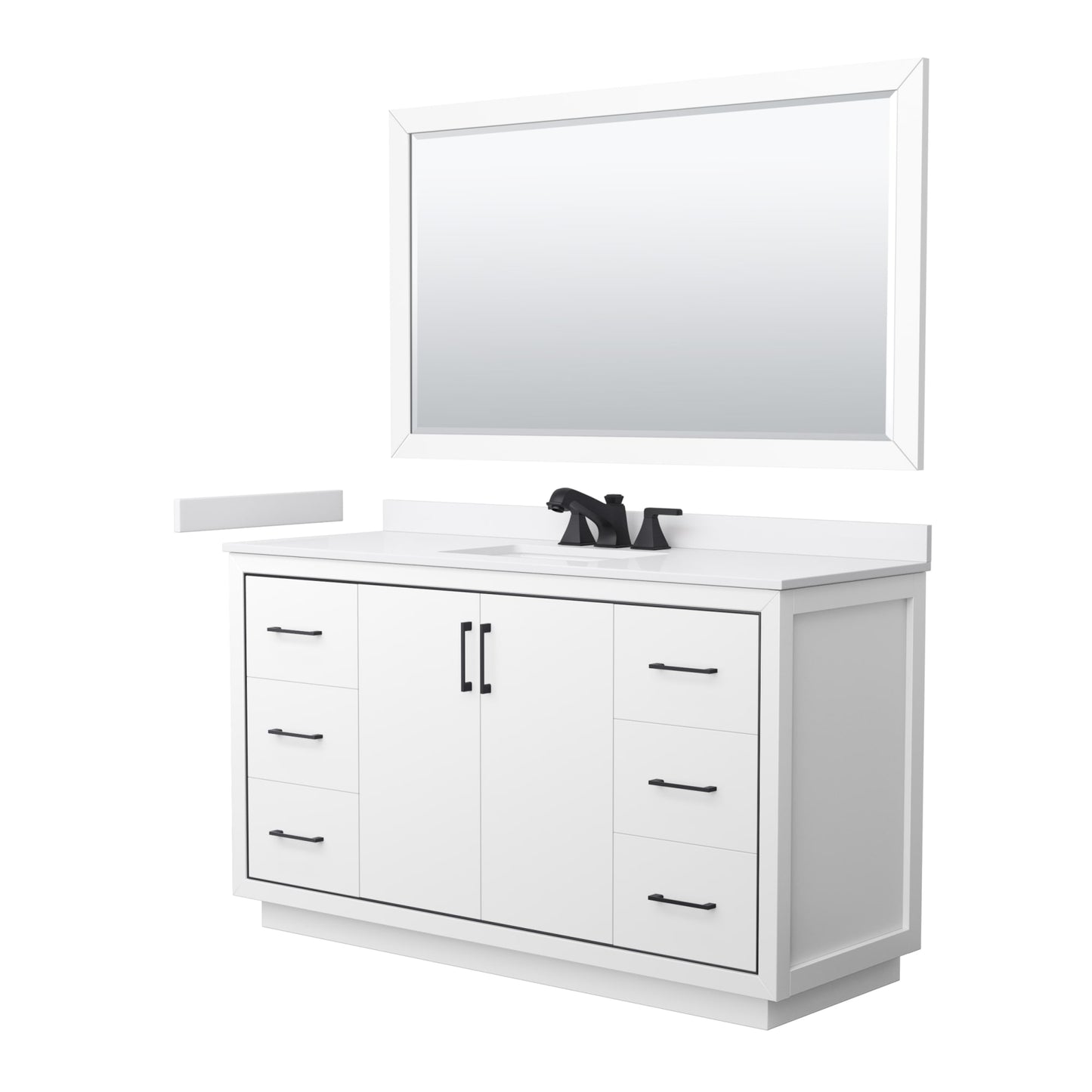 Icon Bathroom Vanity with Countertop 60 inch Single Sink 3-hole Faucet Setup