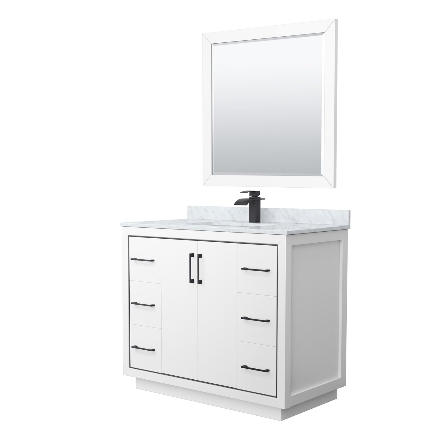 Icon Bathroom Vanity with Countertop 42 inch Single Sink Single hole Faucet Setup
