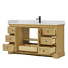 Custom image for Honey Oak with Matte Black Trim / Carrara Cultured Marble / No Mirror