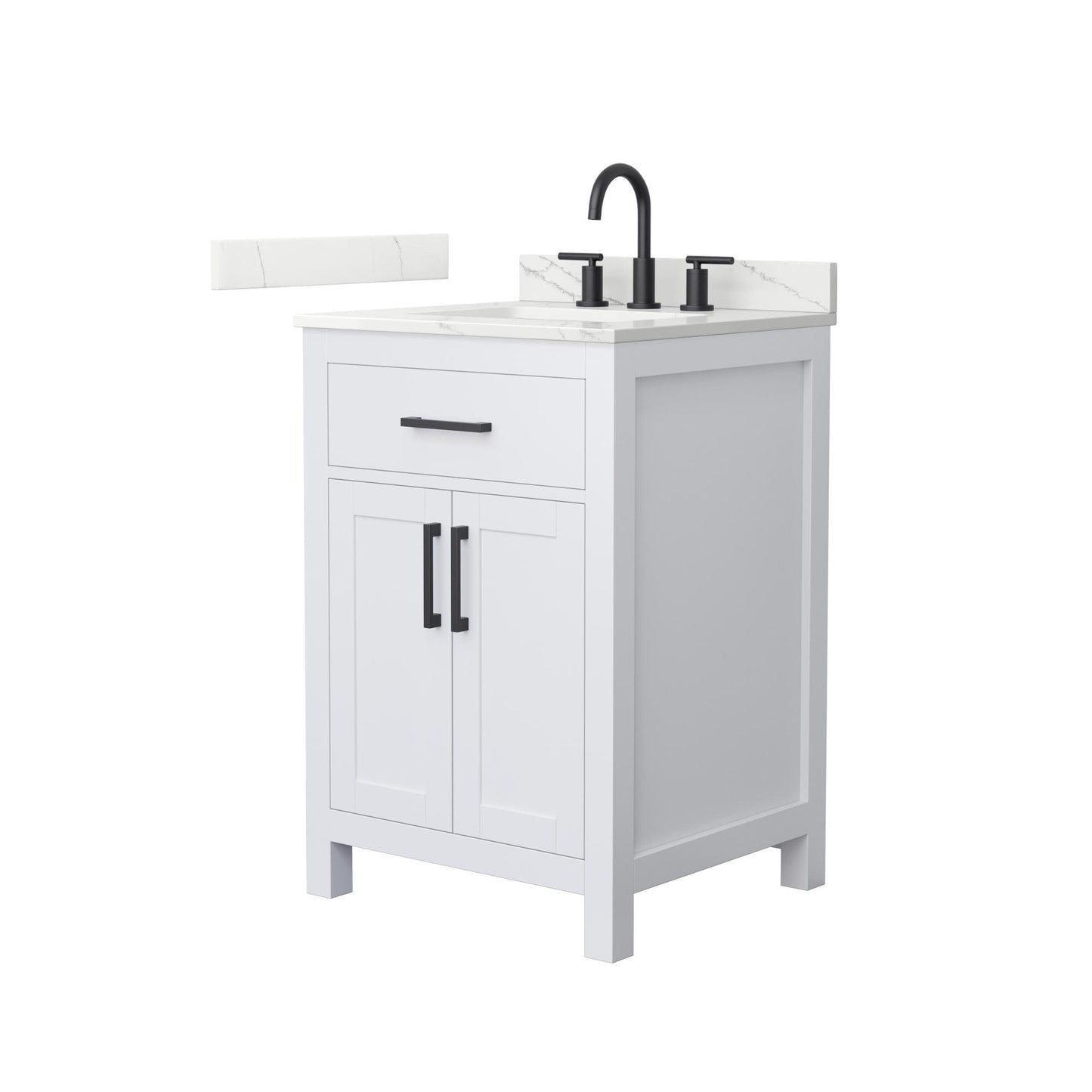 Beckett Bathroom Vanity with Countertop 24 inch Single Sink 3-hole Faucet Setup