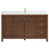 Custom image for Dark Walnut with Brushed Gold Trim / Giotto Quartz / No Mirror
