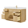 Custom image for Rift Oak with Brushed Gold Trim / Giotto Quartz / No Mirror
