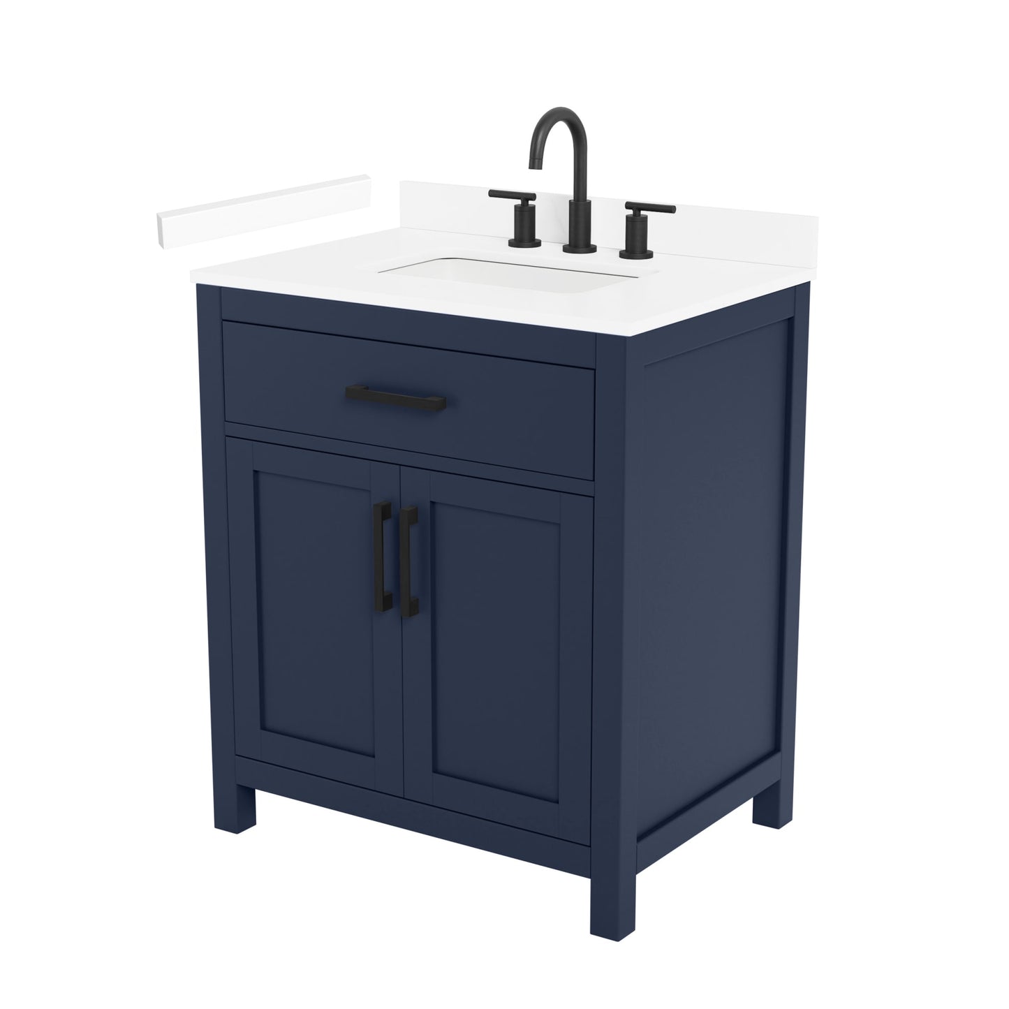 Beckett Bathroom Vanity with Countertop 30 inch Single Sink 3-hole Faucet Setup