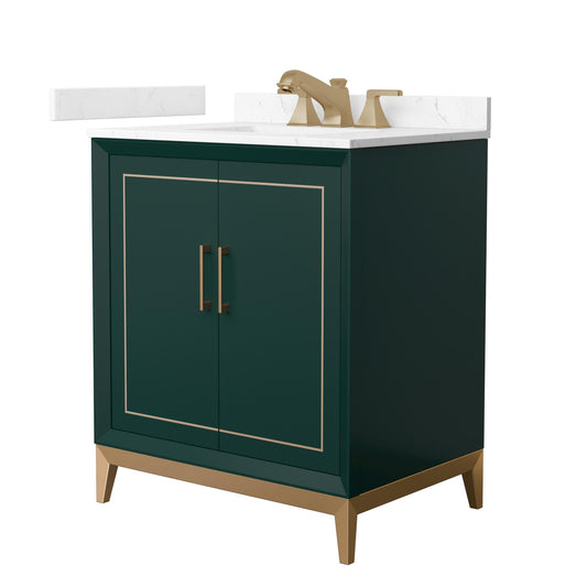 Marlena Bathroom Vanity with Countertop 30 inch Single Sink 3-hole Faucet Setup