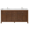 Custom image for Dark Walnut with Brushed Nickel Trim / Carrara Cultured Marble / No Mirror