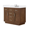 Custom image for Dark Oak with Brushed Nickel Trim / White Cultured Marble / No Mirror