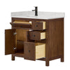 Custom image for Dark Walnut with Matte Black Trim / Carrara Cultured Marble / No Mirror