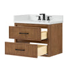 Custom image for Toasted Walnut with Matte Black Trim / White Quartz / No Mirror