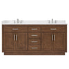 Custom image for Dark Oak with Brushed Nickel Trim / White Cultured Marble / No Mirror
