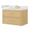 Custom image for Scandinavian Oak with Satin Bronze Trim / Giotto Quartz / No Mirror