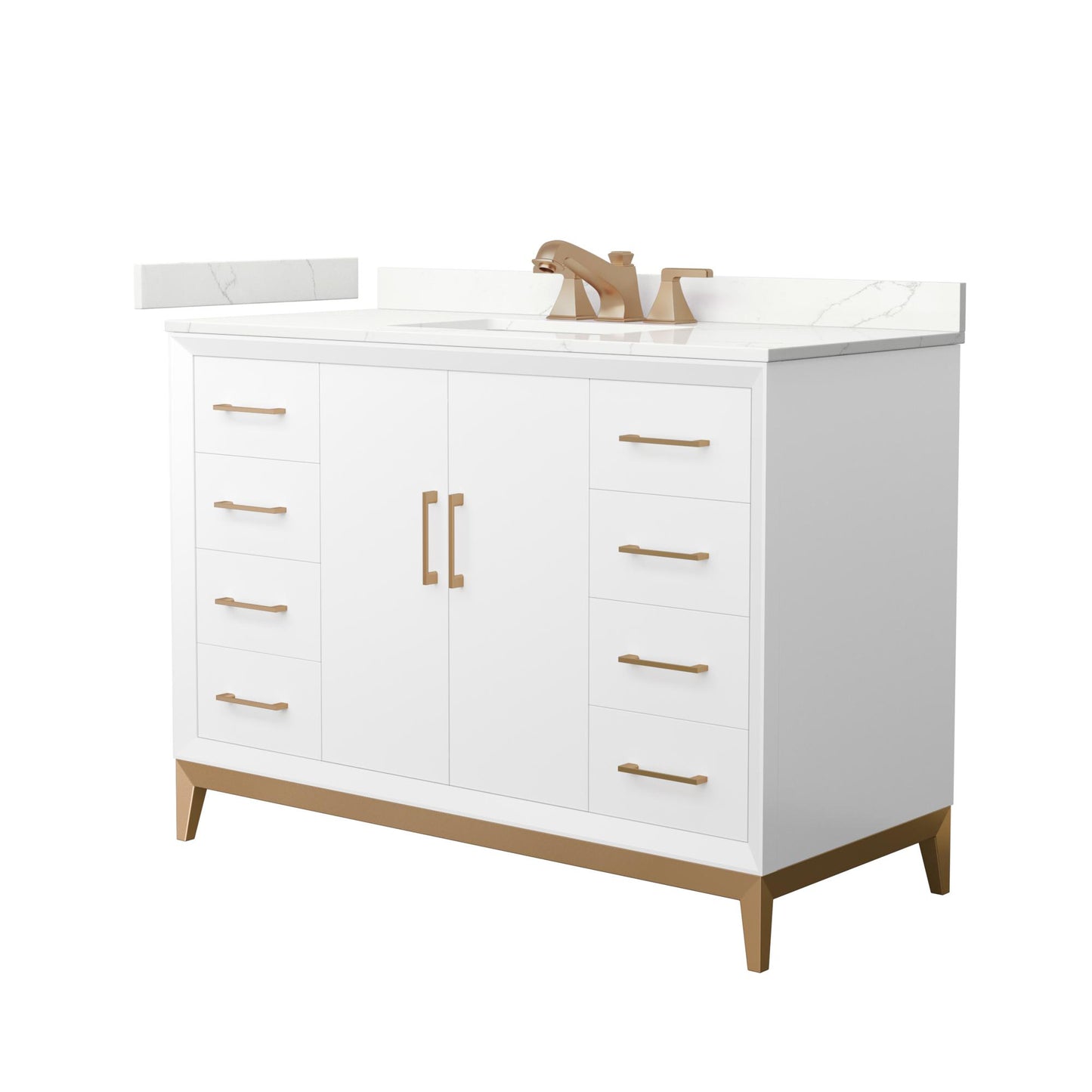 Amici Bathroom Vanity with Countertop 48 inch Single Sink 3-hole Faucet Setup