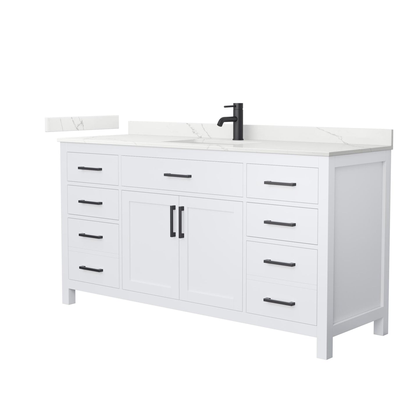 Beckett Bathroom Vanity with Countertop 66 inch Single Sink Single hole Faucet Setup