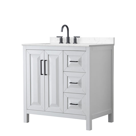 Daria Bathroom Vanity with Countertop 36 inch Single Sink 3-hole Faucet Setup