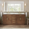 Custom image for Dark Oak with Brushed Gold Trim / Giotto Quartz / No Mirror
