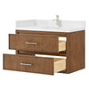 Custom image for Toasted Walnut with Brushed Nickel Trim / White Quartz / No Mirror