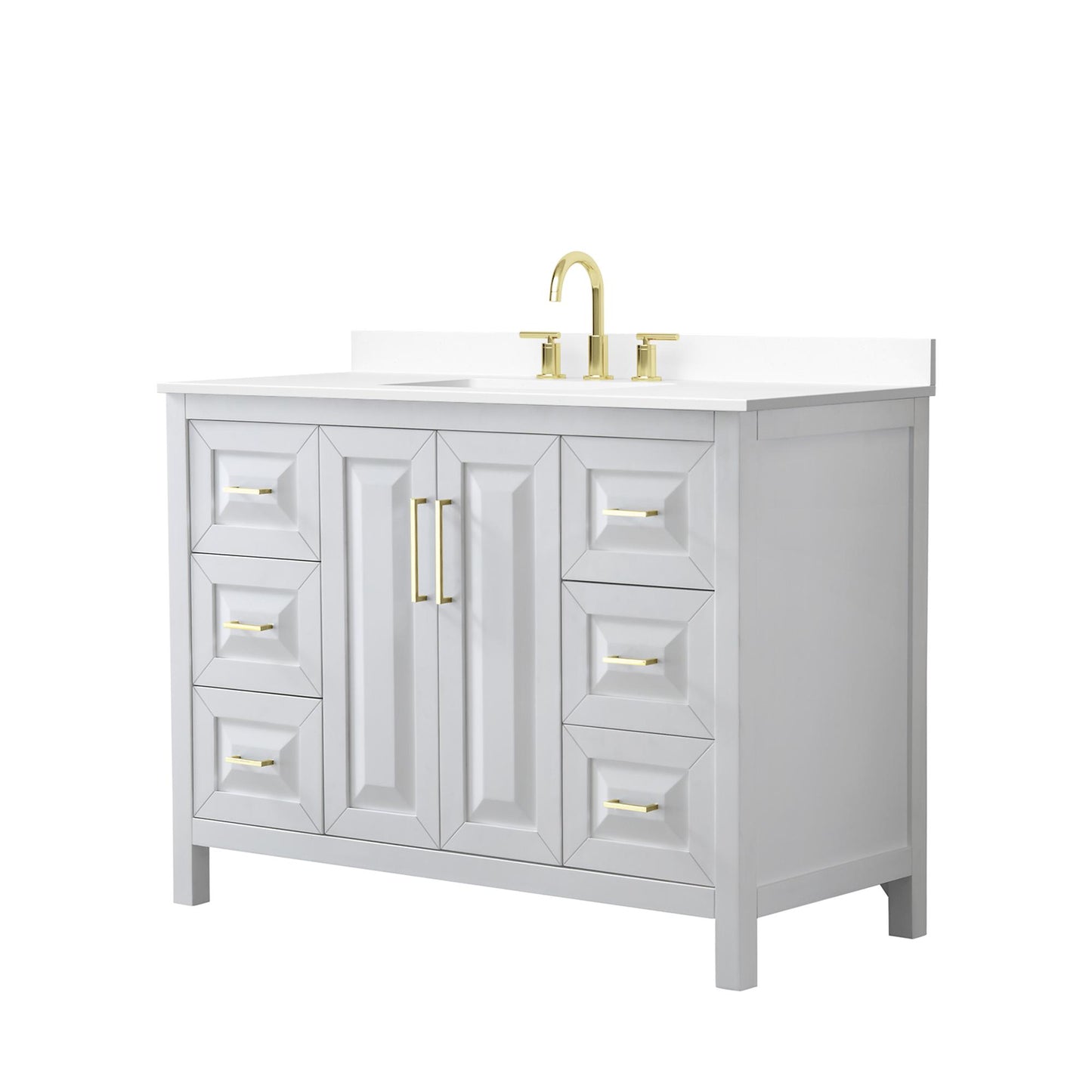 Daria Bathroom Vanity with Countertop 48 inch Single Sink 3-hole Faucet Setup