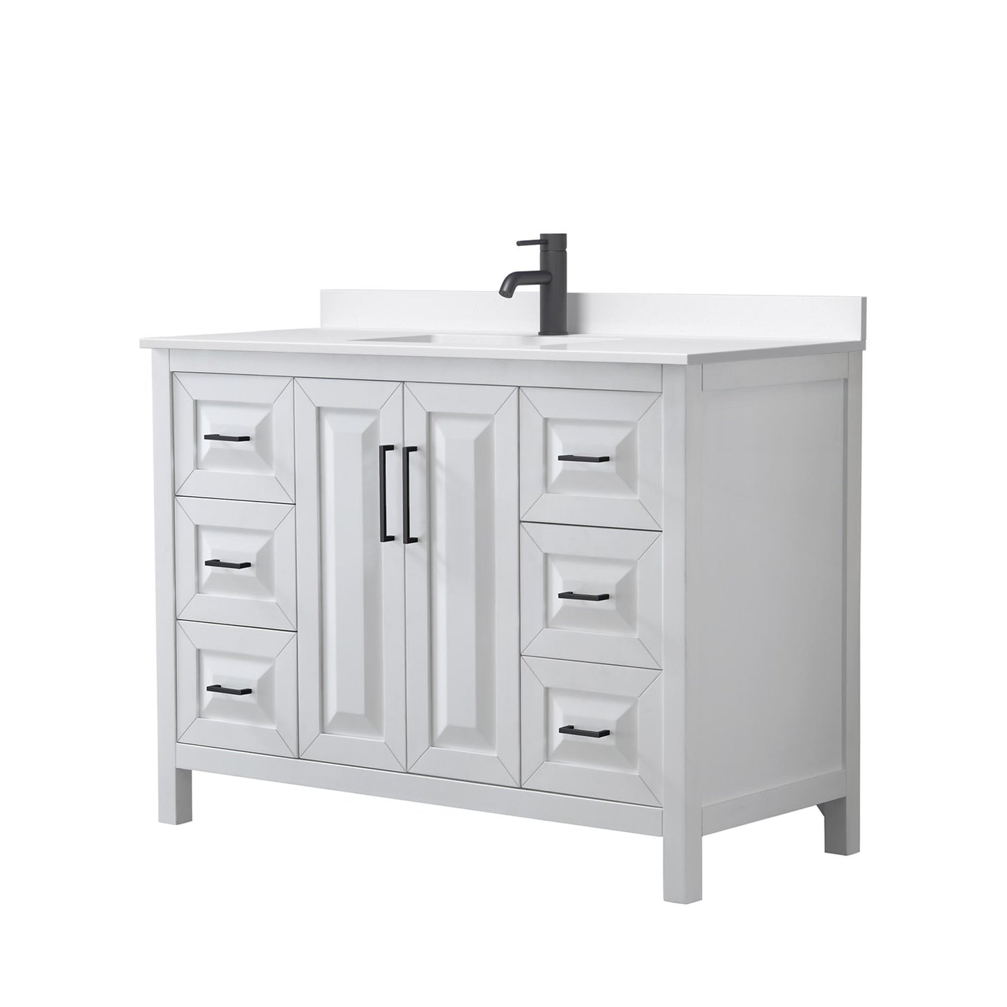 Daria Bathroom Vanity with Countertop 48 inch Single Sink Single hole Faucet Setup