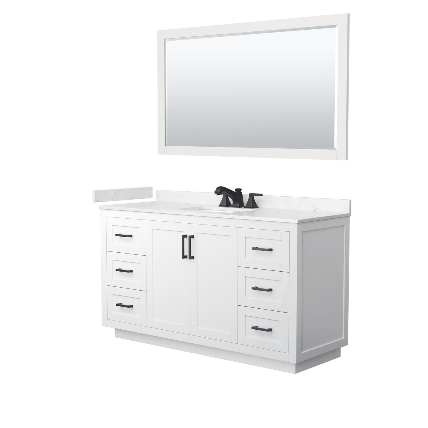 Miranda Bathroom Vanity with Countertop 60 inch Single Sink 3-hole Faucet Setup