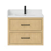 Custom image for Scandinavian Oak with Matte Black Trim / Giotto Quartz / No Mirror