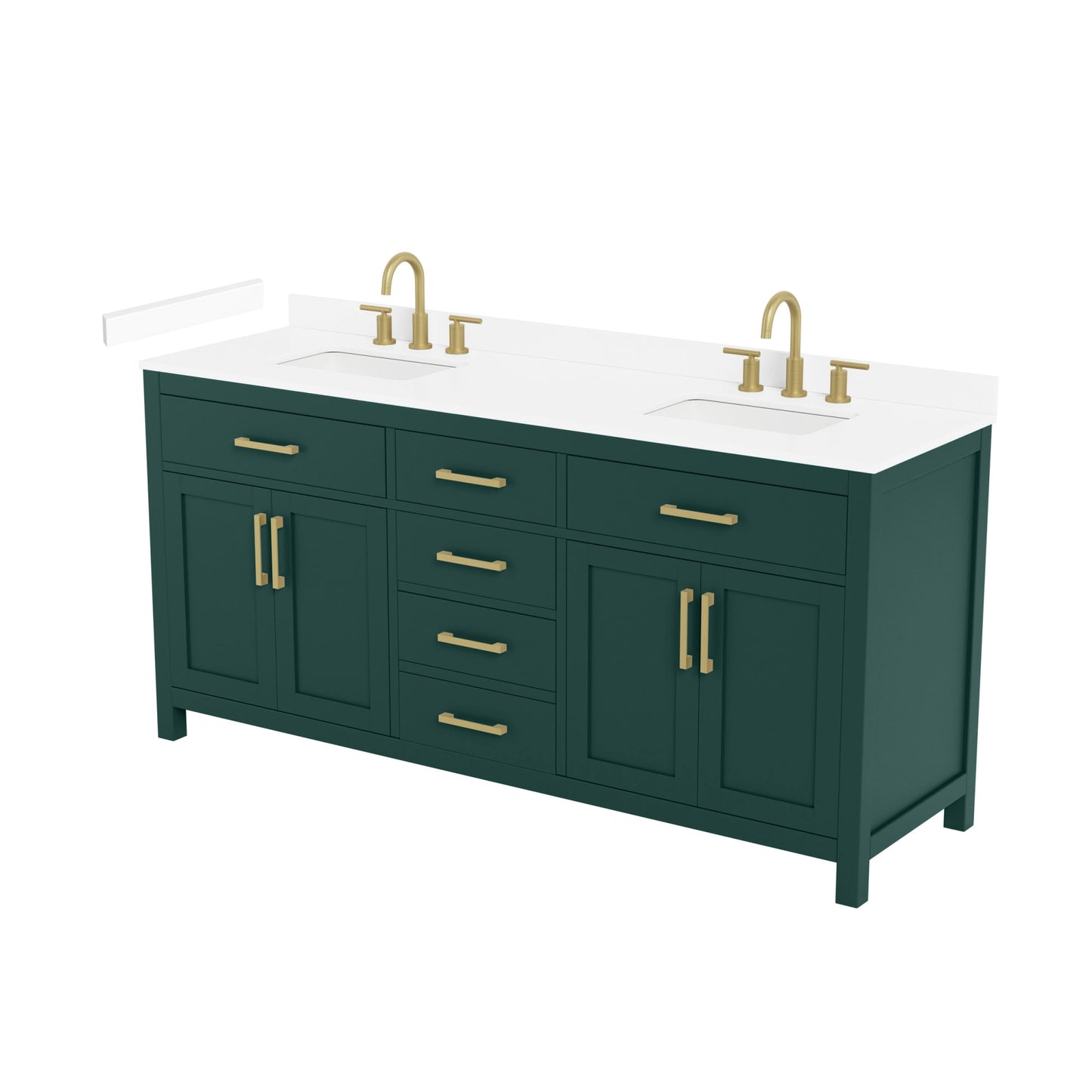Beckett Bathroom Vanity with Countertop 72 inch Double Sink 3-hole Faucet Setup