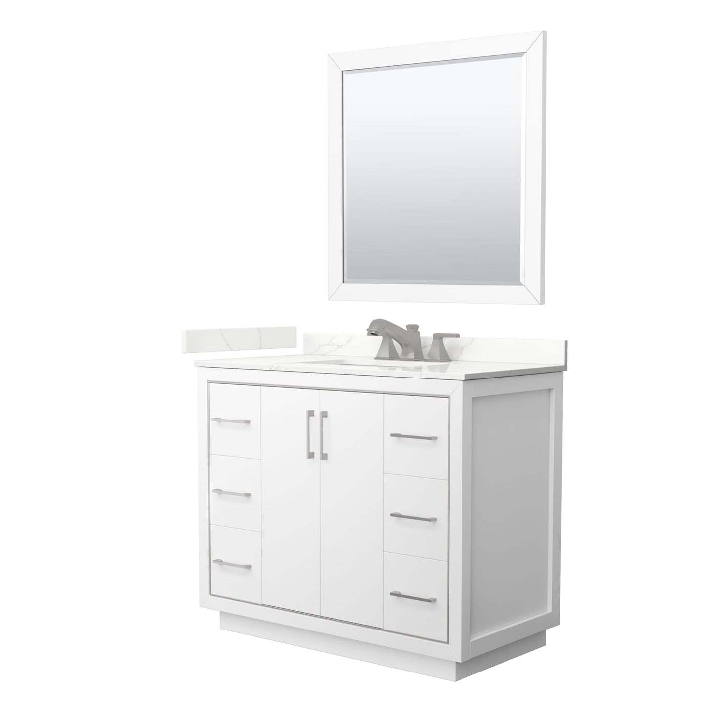 Icon Bathroom Vanity with Countertop 42 inch Single Sink 3-hole Faucet Setup
